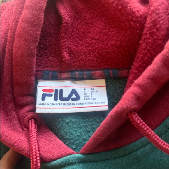 Fila Red and Green Hoodie - Picture 2 of 3